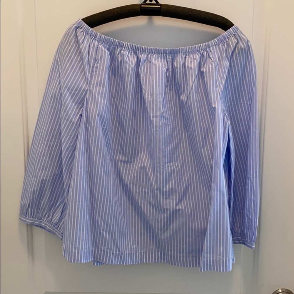 GAP off the shoulder striped button-back top